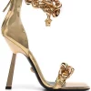 Versace 1X00V ORO ORO VERSACE Sandales Medusa à Détail De Chaîne Femme