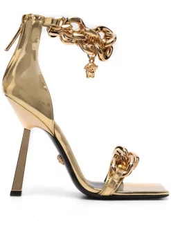 Versace 1X00V ORO ORO VERSACE Sandales Medusa à Détail De Chaîne Femme