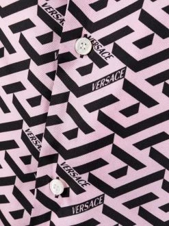 ( Nouvelle Collection ) Versace Chemise De Pyjama à Imprimé La Greca Signature Femme -Pas Cher Versace Boutique 17333864 36367728 600