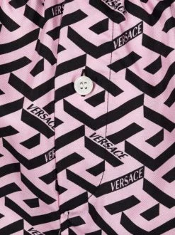 ( Nouvelle Collection ) Versace 5P210 CANDY+BLACK Short De Pyjama à Imprimé La Greca Signature Femme -Pas Cher Versace Boutique 17333865 36366496 600