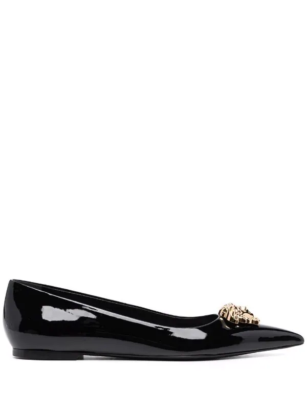 ( Nouvelle Collection ) Versace 1B00V NERO - ORO VERSACE Ballerines à Plaque Medusa Femme 1 ( Nouvelle Collection ) Versace 1B00V NERO - ORO VERSACE Ballerines à Plaque Medusa Femme