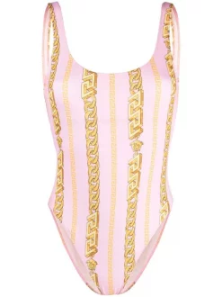 ( Nouvelle Collection ) Versace Maillot De Bain à Imprimé Chaine 5P220 CANDY + GOLD