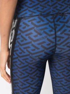 ( Nouvelle Collection ) Versace 6U680 BLUNAVY+ORCHID+PINEAPPLE Legging Colour Block à Imprimé Greca Femme -Pas Cher Versace Boutique 17333916 36783614 600