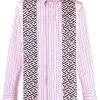 ( Nouvelle Collection ) Versace Chemise La Greca à Fines Rayures Homme