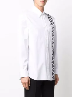 ( Nouvelle Collection ) Versace 1W000 OPTICAL WHITE T-shirt à Imprimé Greca Homme -Pas Cher Versace Boutique 17334071 36616585 600