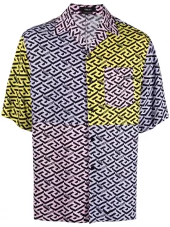 ( Nouvelle Collection ) Versace Chemise à Imprimé Greca Homme