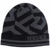 ( Positively Conscious ) Versace Bonnet La Greca En Maille Femme