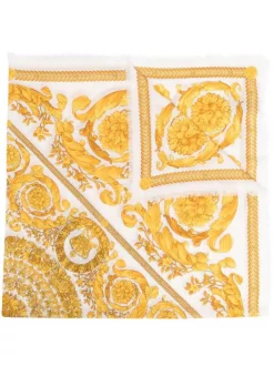 Versace I7047 WHITE+GOLD écharpe En Maille Fine Femme