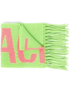 ( Nouvelle Collection ) Versace écharpe En Laine à Logo Intarsia Femme