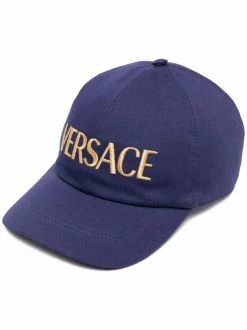 ( Nouvelle Collection ) Versace 2U500 NAVY GOLD Casquette à Logo Brodé Femme