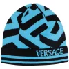 ( Nouvelle Collection ) Versace 5V100 SKY BLACK Bonnet La Greca En Maille Homme