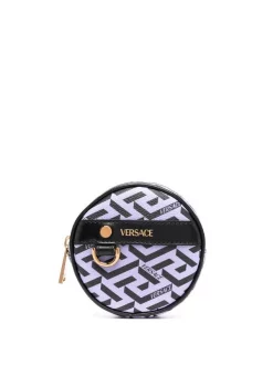 ( Nouvelle Collection ) Versace Pochette Ronde La Greca 5L16V ORCHID+BLACK-ORO VERSAGE