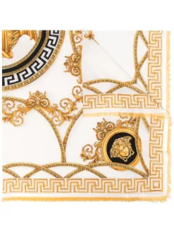 ( Nouvelle Collection ) Versace écharpe à Imprimé Medusa 5W050 WHITE + GOLD