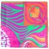 ( Nouvelle Collection ) Versace 5R010 ORANGE MULTICOLOR écharpe En Soie à Imprimé Graphique Femme