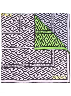 ( Nouvelle Collection ) Versace Foulard En Soie à Imprimé Greca Femme