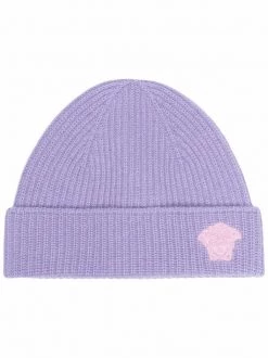 ( Nouvelle Collection ) Versace Bonnet Nervuré à Logo Medusa Femme