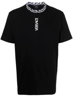 Versace T-shirt à Détails Imprimés La Greca Homme