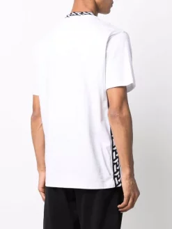 Versace 1W000 OPTICAL WHITE T-shirt à Détails Imprimés La Greca Homme -Pas Cher Versace Boutique 17335179 36571216 600