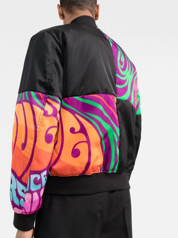 ( Nouvelle Collection ) Versace Veste Bomber Medusa Music à Design Réversible 5B020 BLACK + MULTICOLOR 3 ( Nouvelle Collection ) Versace Veste Bomber Medusa Music à Design Réversible 5B020 BLACK + MULTICOLOR – Image 3