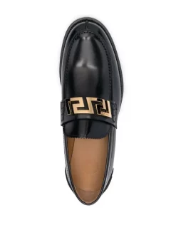 ( Nouvelle Collection ) Versace 1B00V NERO - ORO VERSACE Mocassins En Cuir à Boucle Greca Homme -Pas Cher Versace Boutique 17335202 38918664 600