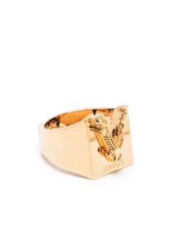 ( Nouvelle Collection ) Versace Bague à V-logo Embossé Homme