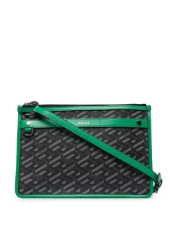 ( Nouvelle Collection ) Versace 5B56E NERO+GRIGIO+BRIGHT GREEN-RUTHENIO Sacoche La Greca Homme -Pas Cher Versace Boutique 17335217 37149948 600