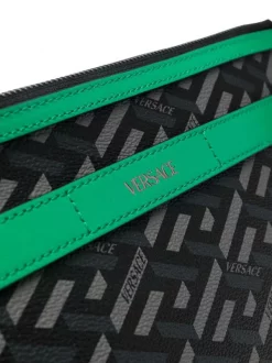 ( Nouvelle Collection ) Versace 5B56E NERO+GRIGIO+BRIGHT GREEN-RUTHENIO Sacoche La Greca Homme -Pas Cher Versace Boutique 17335217 37150721 600