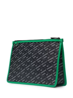 ( Nouvelle Collection ) Versace 5B56E NERO+GRIGIO+BRIGHT GREEN-RUTHENIO Sacoche La Greca Homme -Pas Cher Versace Boutique 17335217 37151787 600