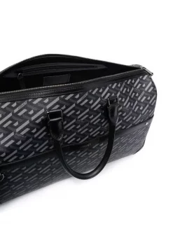 Versace 5B05E BLACK + GREY - RUTHENIUM Sac De Voyage Greca Signature Homme -Pas Cher Versace Boutique 17335231 36941646 600
