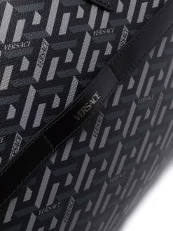 Versace 5B05E BLACK + GREY - RUTHENIUM Sac De Voyage Greca Signature Homme -Pas Cher Versace Boutique 17335231 36943053 600