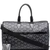 Versace 5B05E BLACK + GREY - RUTHENIUM Sac De Voyage Greca Signature Homme