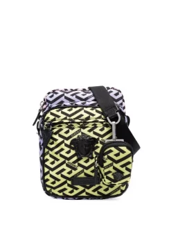 ( Nouvelle Collection ) Versace 5Y13P PINNEAPPLE+CANDY+ORCHID+NERO-PALLADIUM Sacoche à Imprimé Géométrique Homme