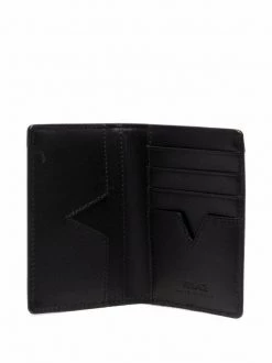 ( Nouvelle Collection ) Versace 1B00E NERO-RUTENIO Portefeuille En Cuir à Patch Logo Homme -Pas Cher Versace Boutique 17335243 38094642 600