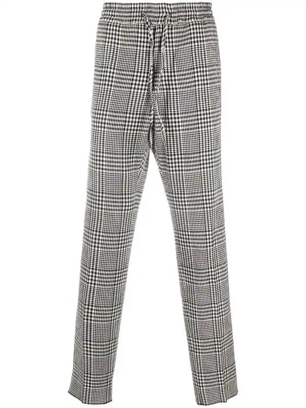 ( Nouvelle Collection ) Versace Pantalon à Carreaux 2W020 WHITE+BLACK 1 ( Nouvelle Collection ) Versace Pantalon à Carreaux 2W020 WHITE+BLACK