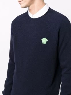 ( Positively Conscious ) Versace Pull à Broderies Medusa Head 1U830 NAVY -Pas Cher Versace Boutique 17335255 36059872 600