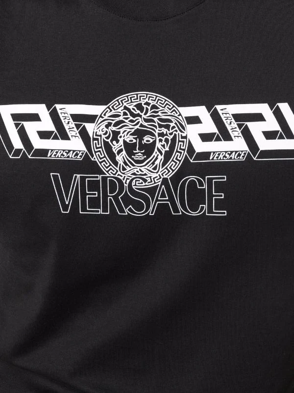 ( Positively Conscious ) Versace T-shirt à Logo Imprimé 1B000 BLACK 5 ( Positively Conscious ) Versace T-shirt à Logo Imprimé 1B000 BLACK – Image 5