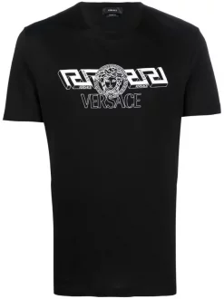 ( Positively Conscious ) Versace T-shirt à Logo Imprimé 1B000 BLACK