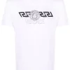( Positively Conscious ) Versace 1W000 OPTICAL WHITE T-shirt à Logo Imprimé Homme