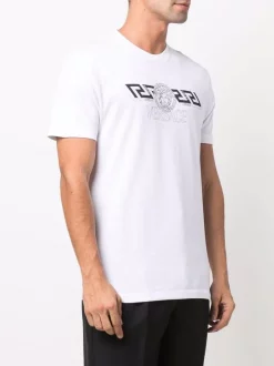 ( Positively Conscious ) Versace 1W000 OPTICAL WHITE T-shirt à Logo Imprimé Homme -Pas Cher Versace Boutique 17335259 36371714 600