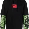 ( Nouvelle Collection ) Versace 5G110 BLACK Hoodie En Coton à Effet Superposé Homme