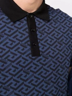 ( Nouvelle Collection ) Versace Polo à Motif Monogrammé 5U040 BLUE NAVY+PRINT -Pas Cher Versace Boutique 17335270 37714442 600