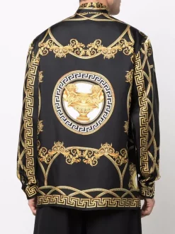 ( Nouvelle Collection ) Versace Chemise En Soie à Imprimé Baroque 5B090 BLACK GOLD -Pas Cher Versace Boutique 17335281 37710239 600