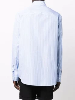 ( Nouvelle Collection ) Versace Chemise Imprimée Greca à Fines Rayures 2W050 BLUE -Pas Cher Versace Boutique 17335283 36942539 600