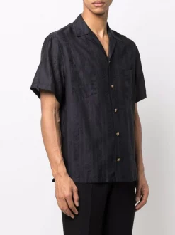 ( Nouvelle Collection ) Versace Chemise à Logo Brodé 1B000 BLACK -Pas Cher Versace Boutique 17335285 38464839 600