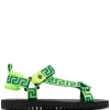( Nouvelle Collection ) Versace Sandales La Greca 2G54B GREEN+SAPPHIRE-RUTENIO