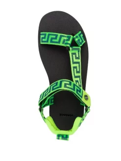( Nouvelle Collection ) Versace Sandales La Greca 2G54B GREEN+SAPPHIRE-RUTENIO -Pas Cher Versace Boutique 17335348 37850278 600