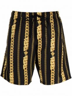 ( Nouvelle Collection ) Versace Short De Bain à Imprimé Greca Homme
