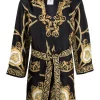 ( Nouvelle Collection ) Versace Peignoir Barocco En Soie Homme