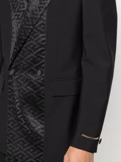( Positively Conscious ) Versace 1B000 BLACK Blazer La Greca à Boutonnière Croisée Homme -Pas Cher Versace Boutique 17336094 37168912 600