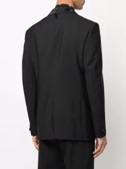 ( Positively Conscious ) Versace 1B000 BLACK Blazer La Greca à Boutonnière Croisée Homme -Pas Cher Versace Boutique 17336094 37168917 600